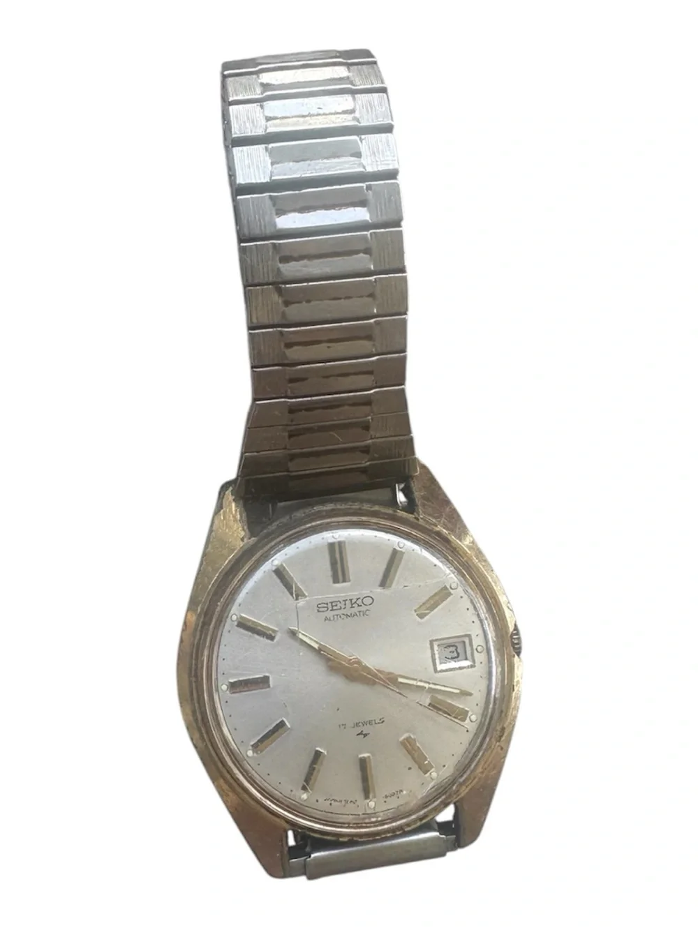 Vintage Seiko 7005-8027 Gold Tone Automatic Watch 17 Jewels